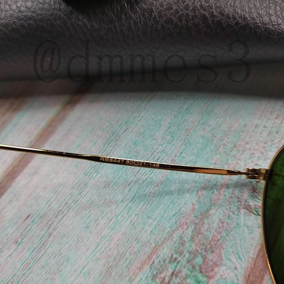 New Ray-Ban Round Metal Classic 3447 Authentic Dark green lenses with gold frame